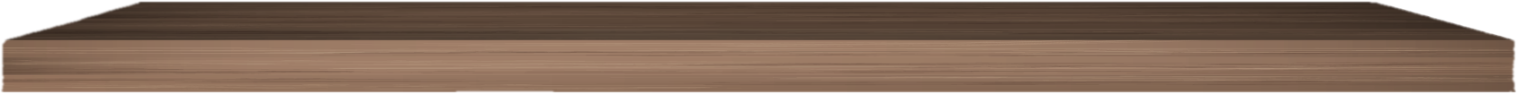 Close-up of a wooden shelf showing the front edge.